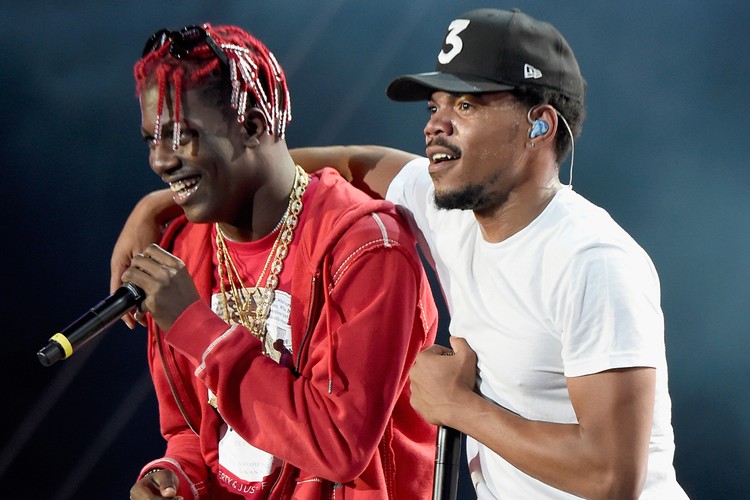 Lil Yachty sharing stage with Chance the Rapper.